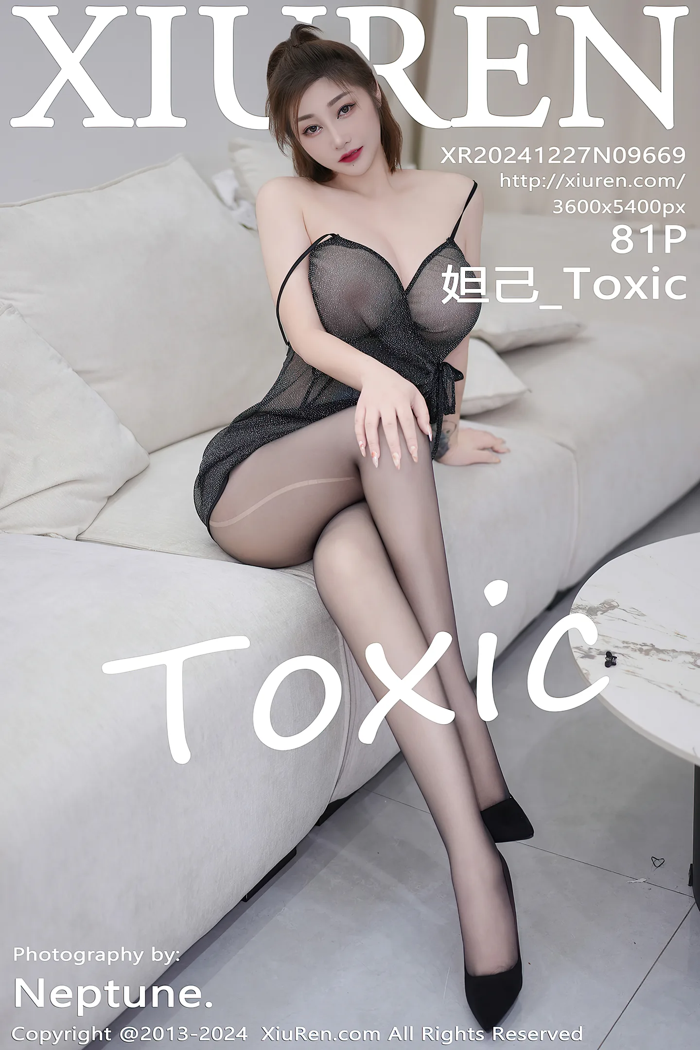 [XiuRen秀人网] VOL.9669 女神妲己 Toxic黑色轻透情趣服饰配超薄黑丝秀丰腴美臀诱惑写真81P-秀人网官方网站